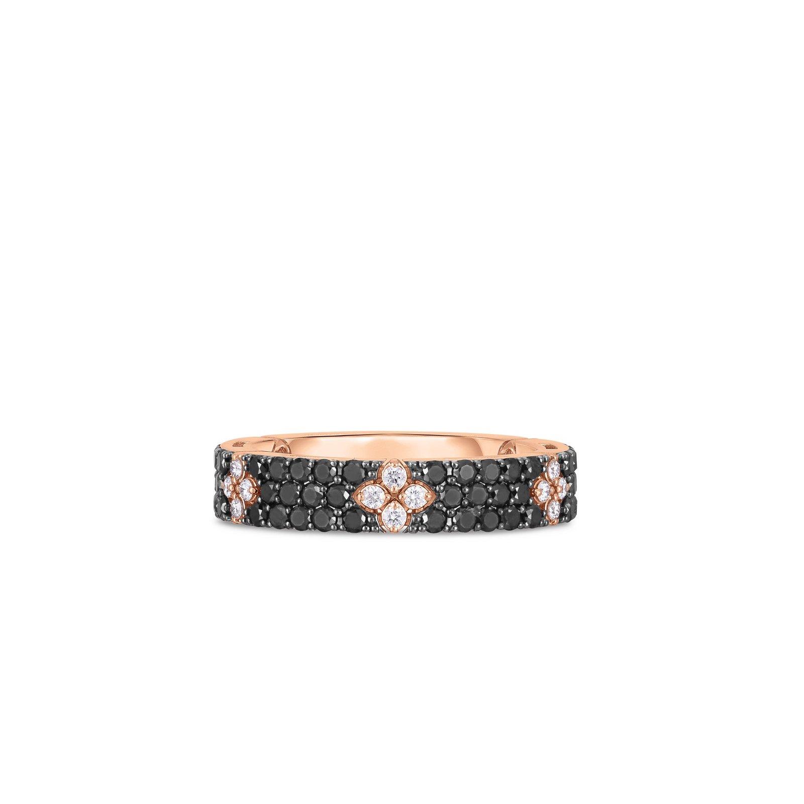 Love in Verona Black & Colorless Diamond Ring Slim Version (Rose Gold)