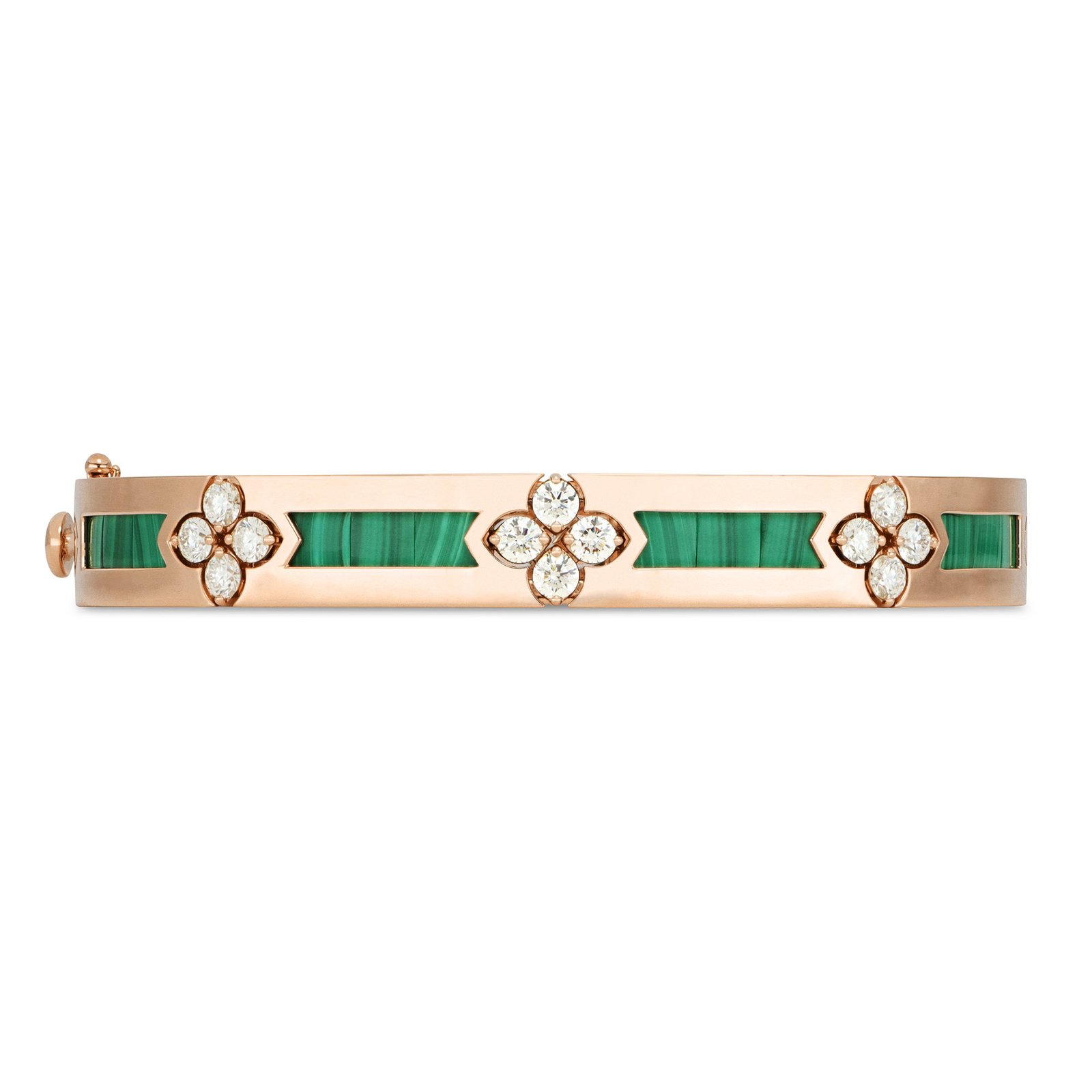 Love in Verona Malachite & Diamond Bangle (Rose Gold)