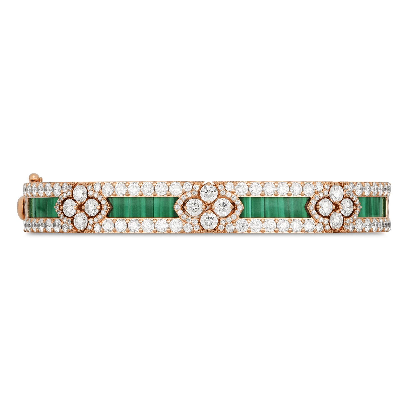 Love in Verona Malachite Bangle Pave (Rose Gold)