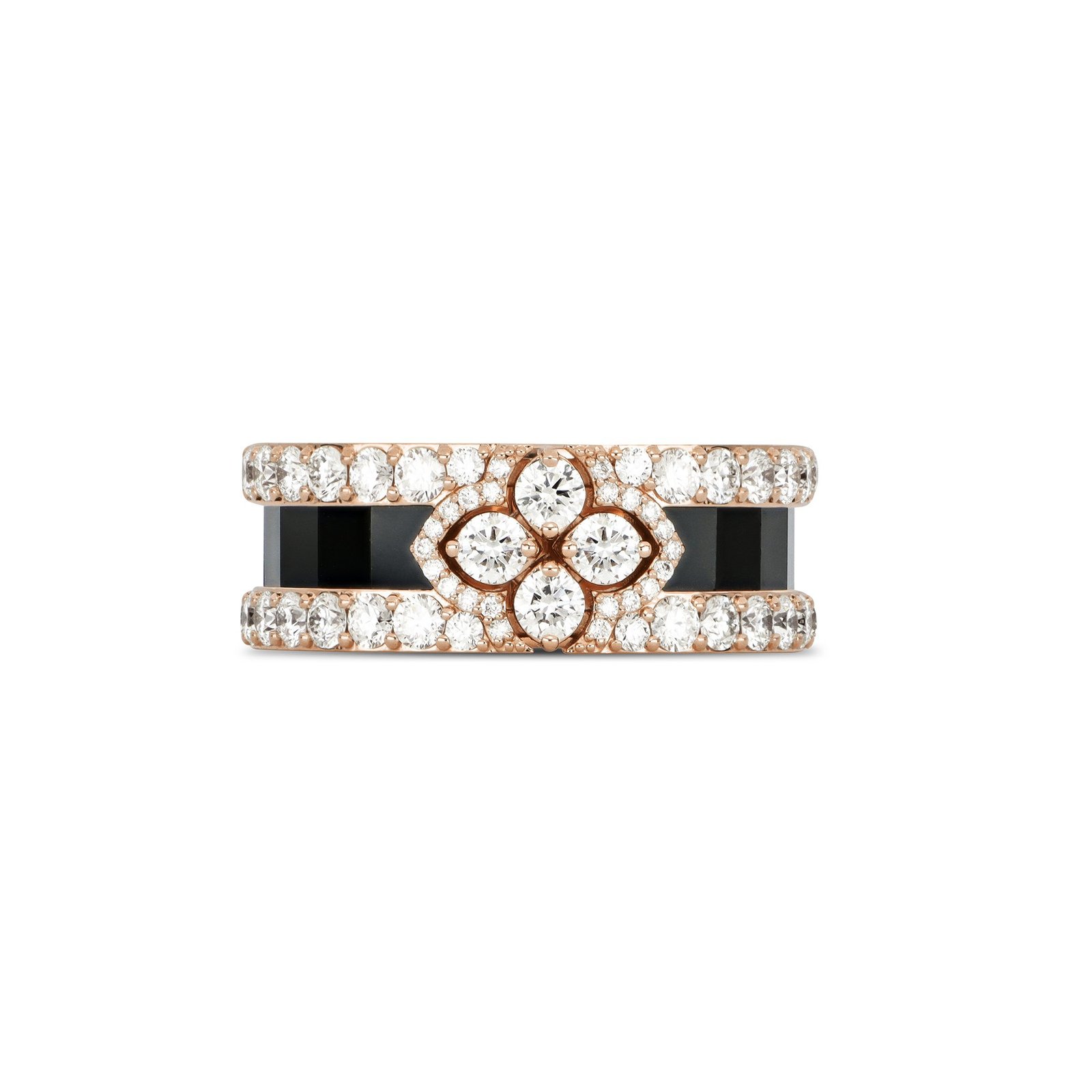 Love in Verona Diamond & Black Jade Ring (Rose Gold)