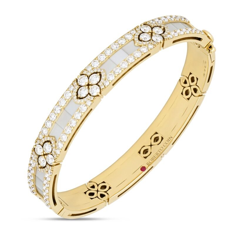 Love in Verona MOP Bangle Pave (Yellow Gold)