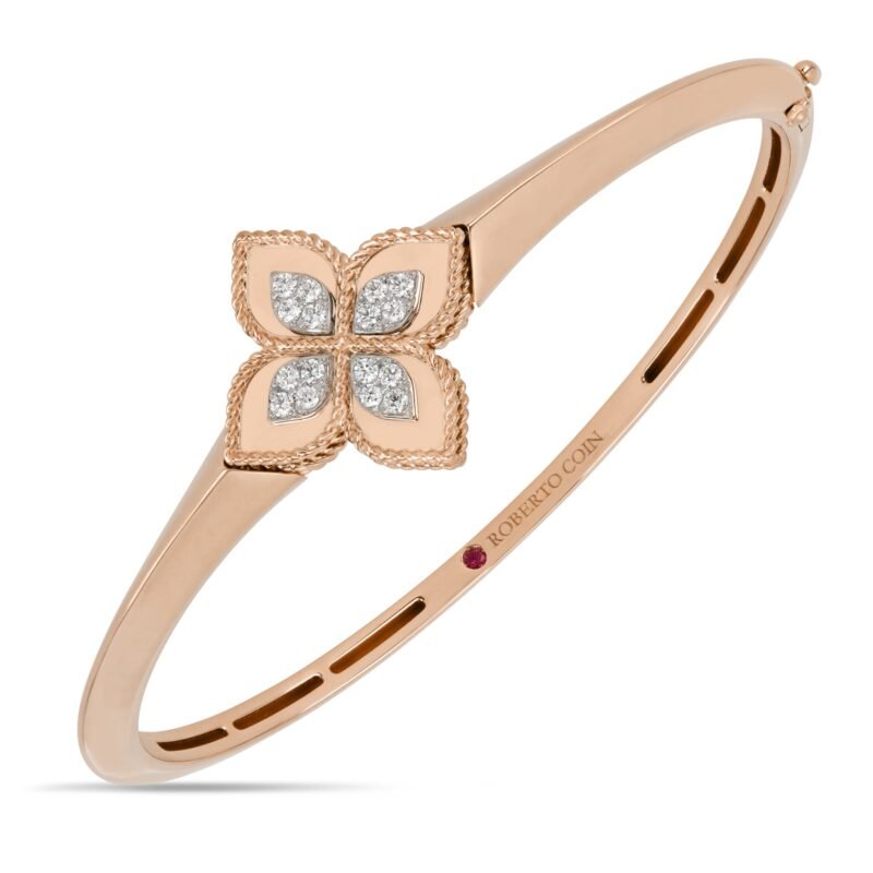 Princess Flower Diamond Bangle (Rose Gold)