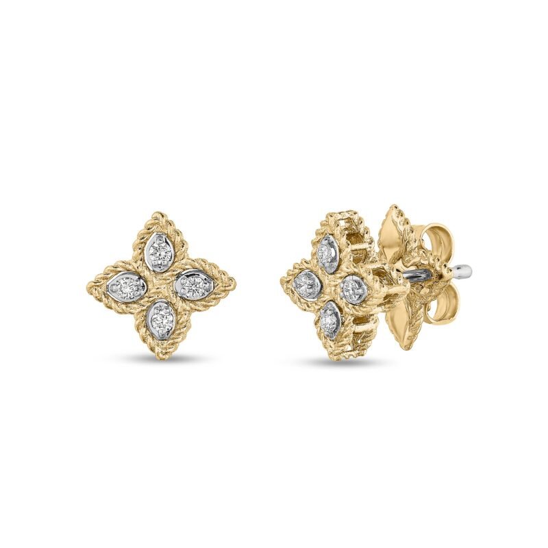 Princess Flower Diamond Earrings Small Version