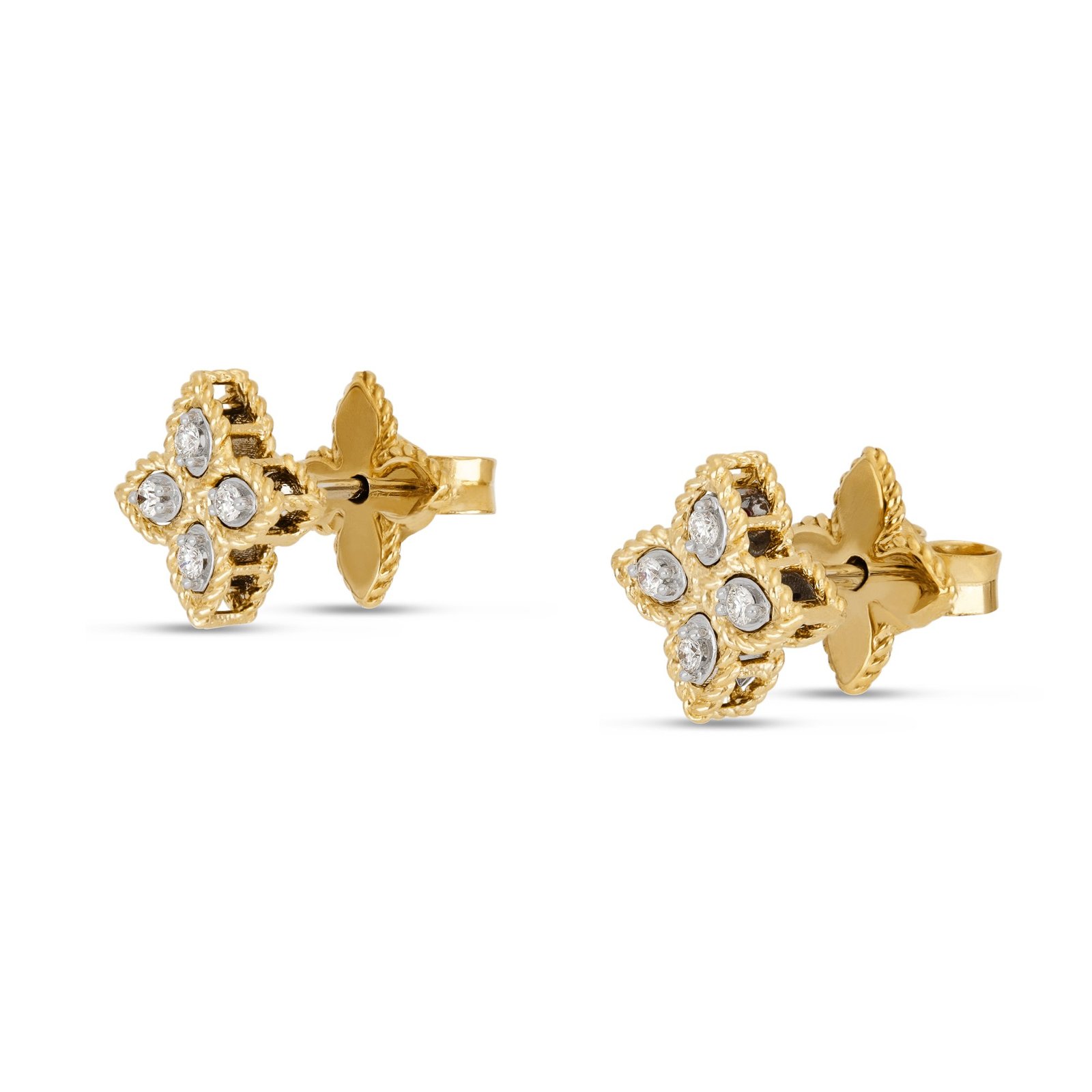 Princess Flower Diamond Earrings Small Version