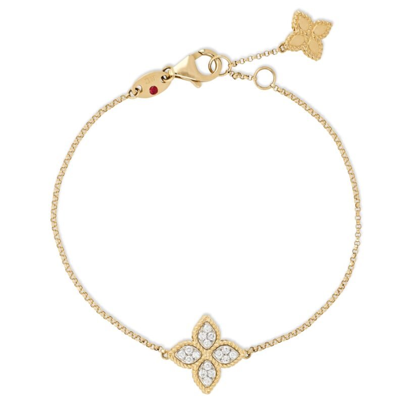 Princess Flower Floral Pattern Diamond Bracelet One Flower