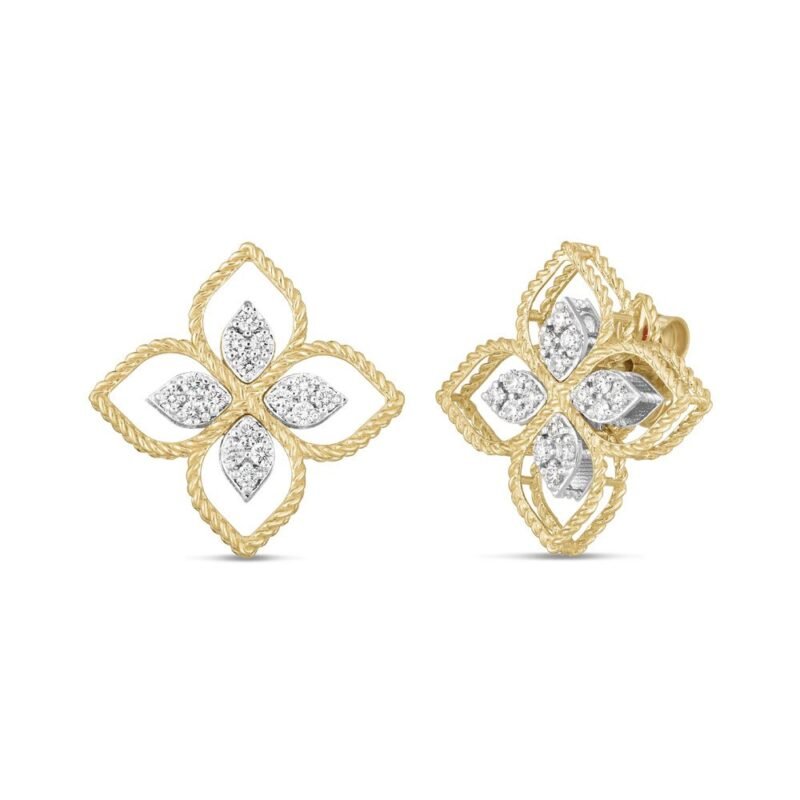 Princess Flower Diamond Earrings Large Version