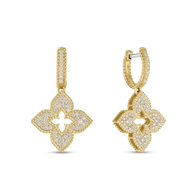 Venetian Princess Full Diamond Earrings Small Version (Yellow Gold)