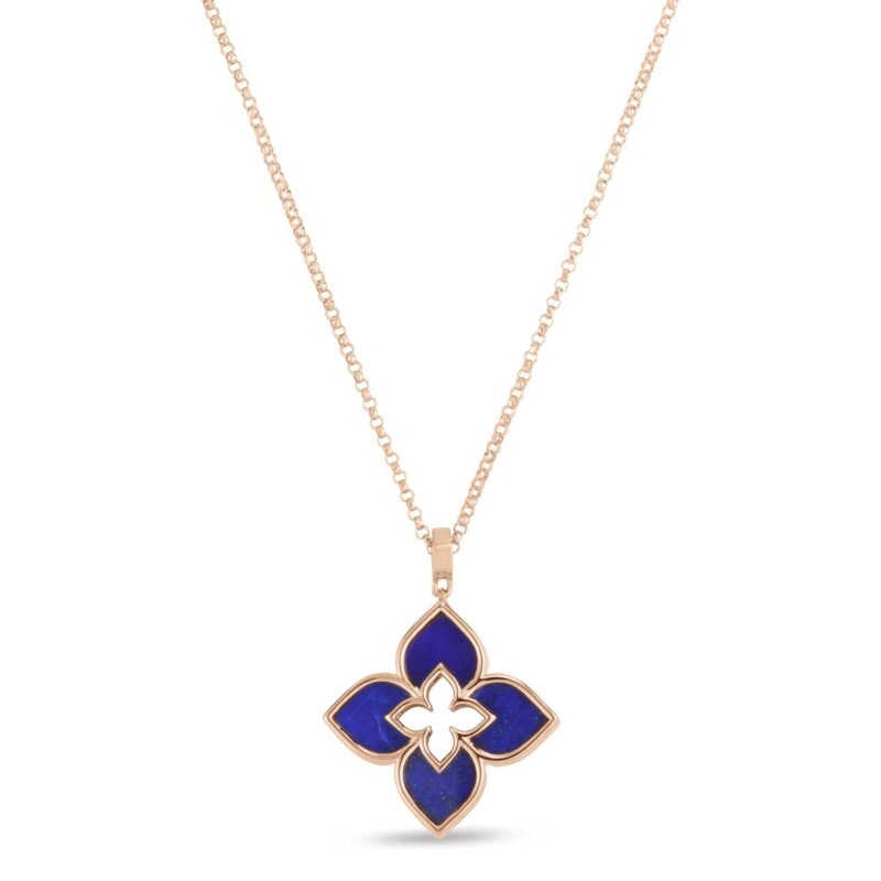 Venetian Princess Lapis Lazuli Pendant Necklace Small Version (Rose Gold)