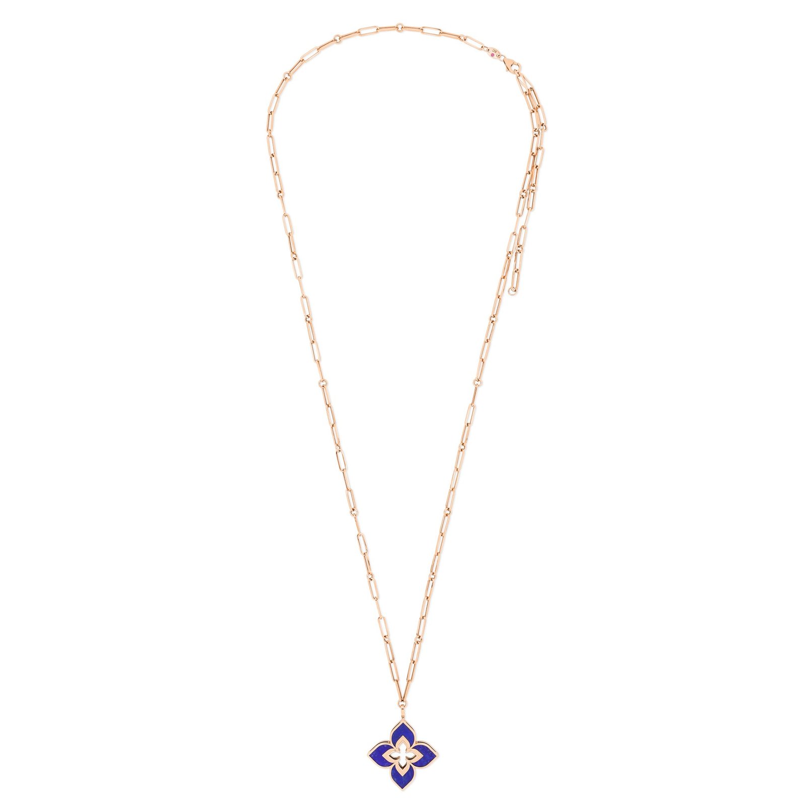 Venetian Princess Lapis Lazuli Pendant Necklace Large Version (Rose Gold)