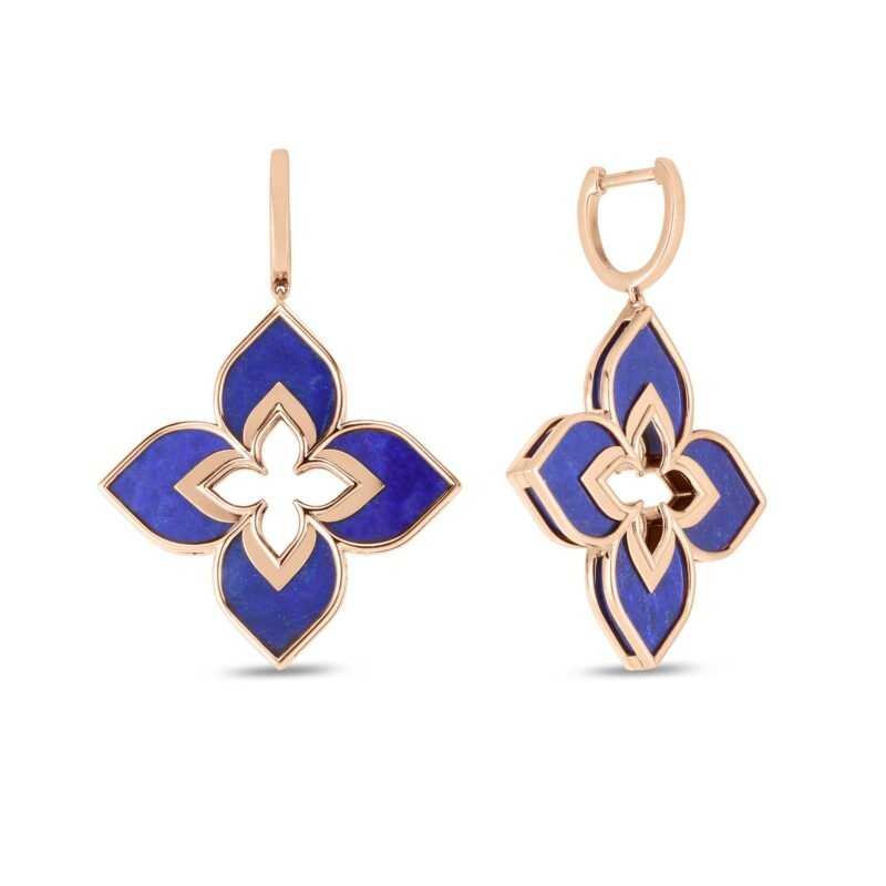 Venetian Princess Lapis Lazuli Earrings Large Version (Rose Gold)