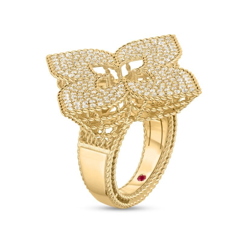 Venetian Princess Full Diamond Ring Large Version (Yellow Gold)