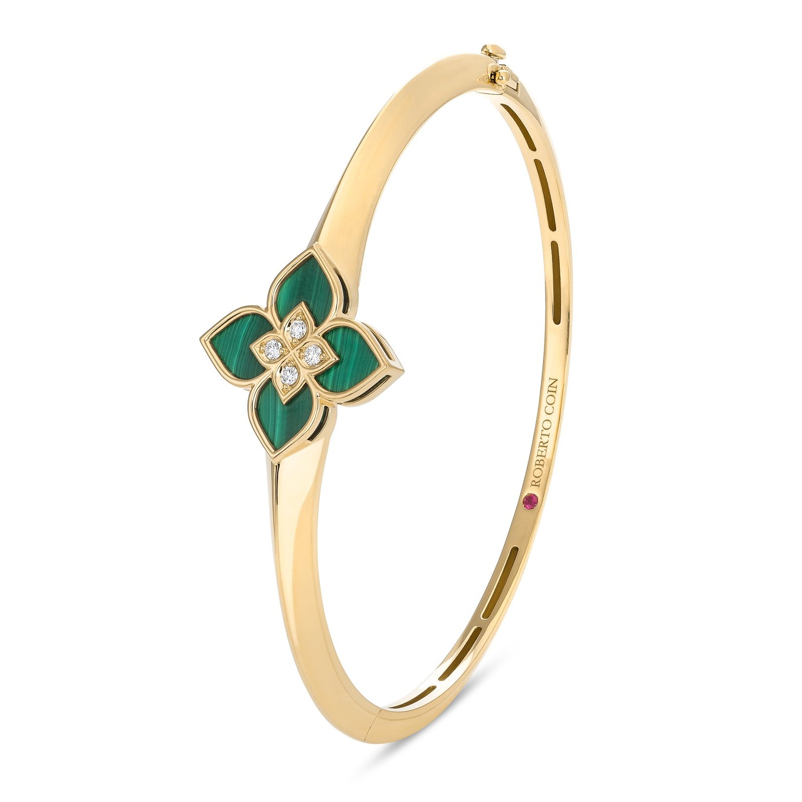 Venetian Princess Malachite Bangle (Yellow Gold)