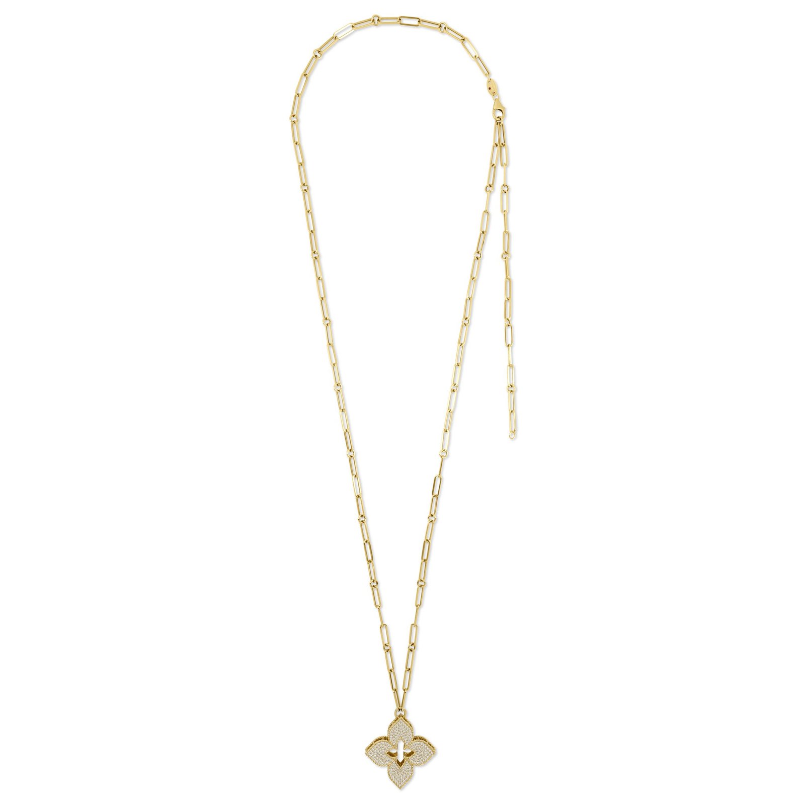 Venetian Princess Pavé Pendant Necklace Large Version (Yellow Gold)
