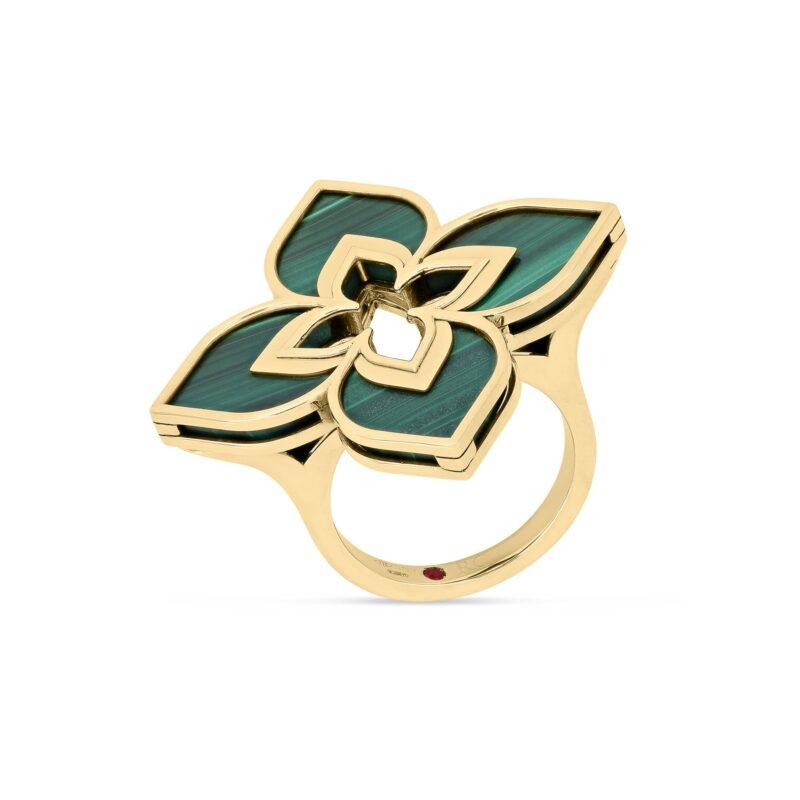 Venetian Princess Malachite Ring Large Version (Yellow Gold)