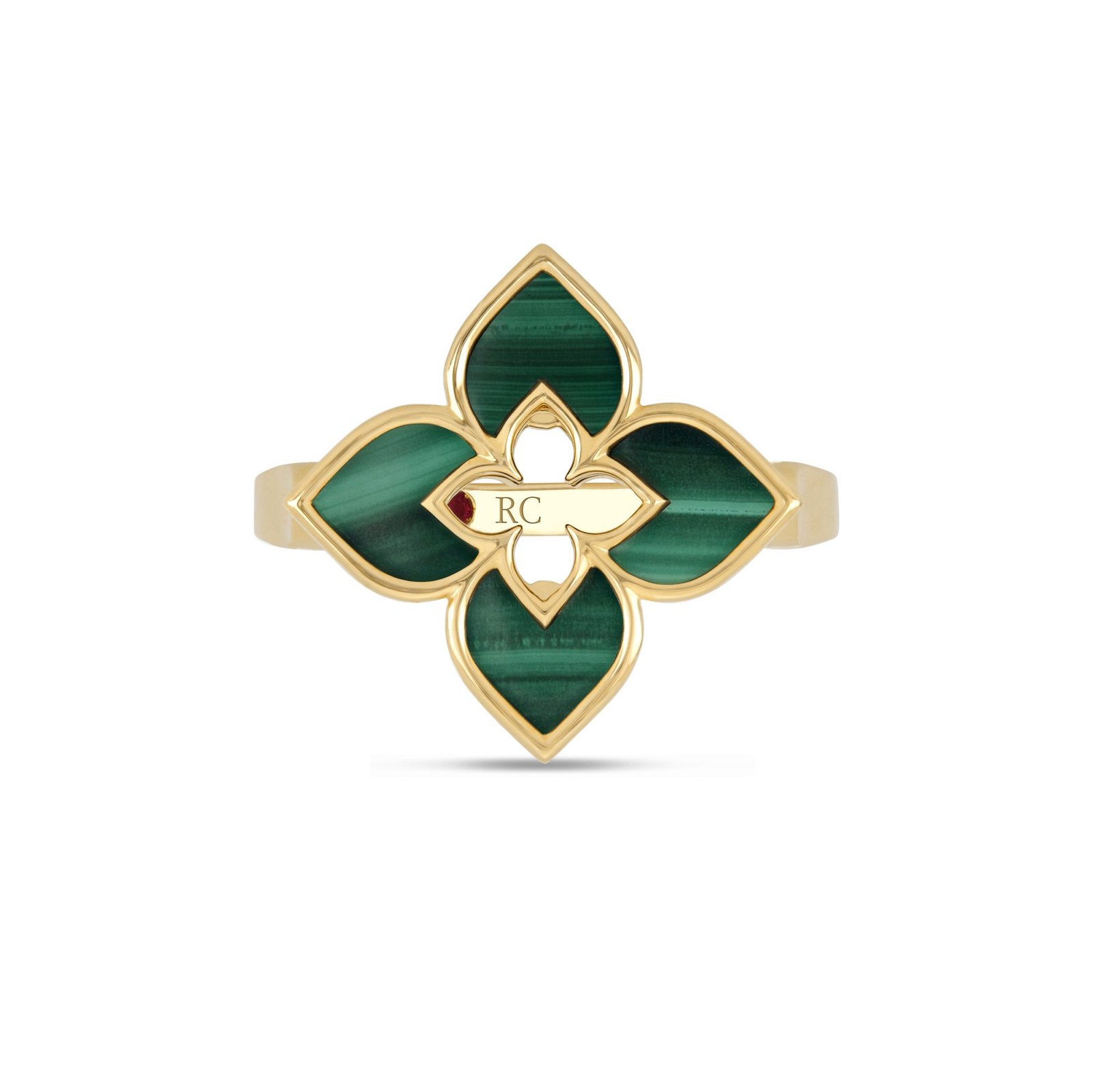 Venetian Princess Malachite Ring Small Version (Yellow Gold)