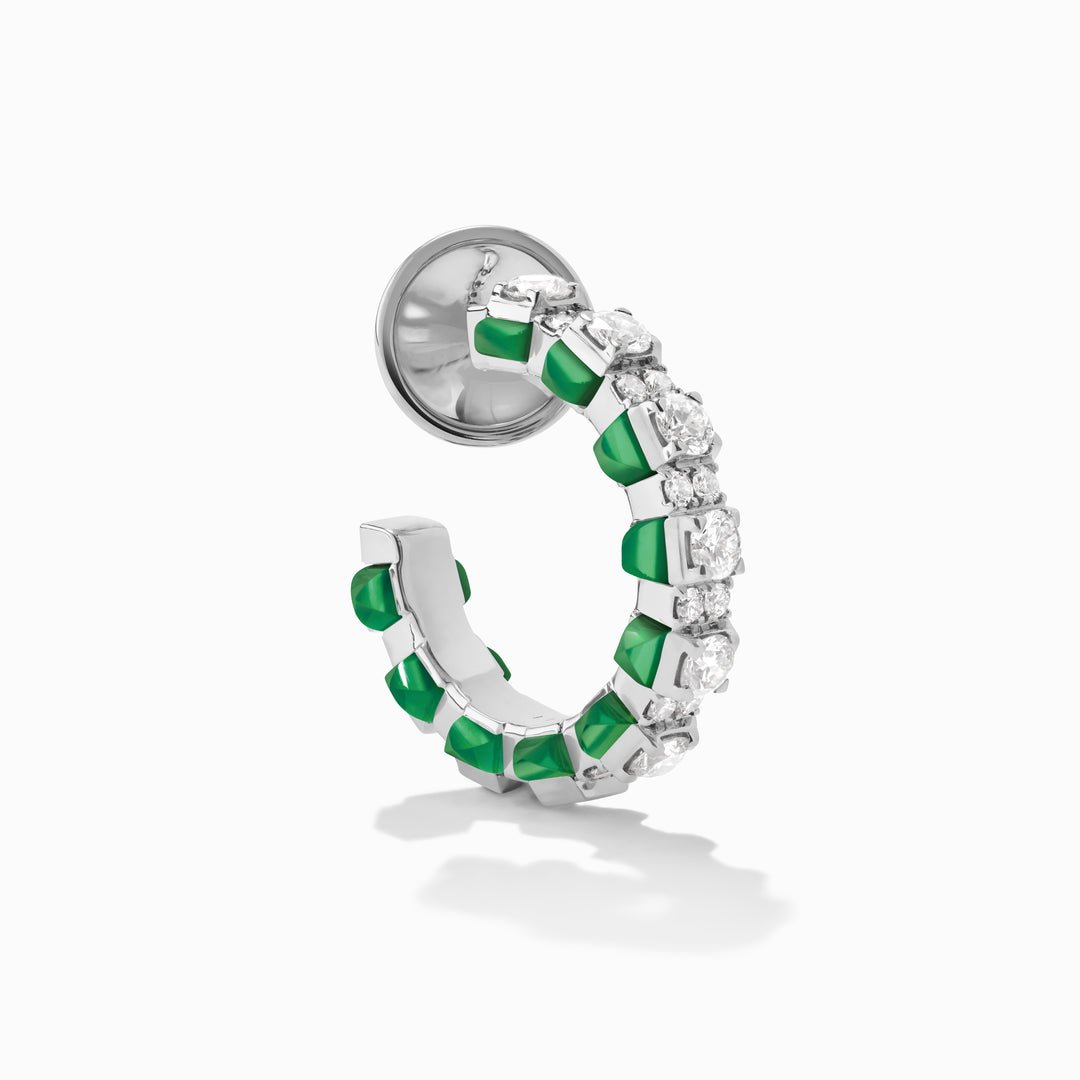 Tip Top Diamond Small Hoop Earrings (White Gold)