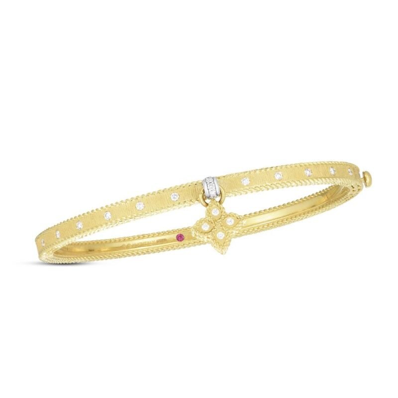 Princess Diamond Bangle With Charm Slim Version