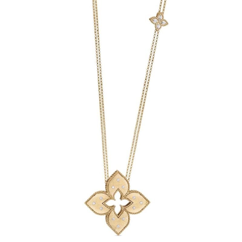 Venetian Princess Diamond Pendant Necklace Medium Version (Yellow Gold)