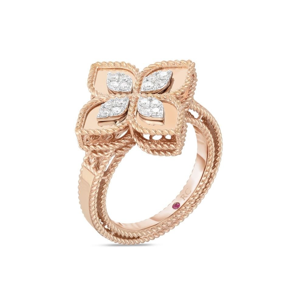 Princess Flower Diamond Ring Small Version (Rose Gold)