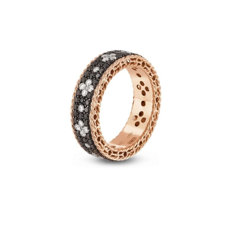Venetian Princess Black & Colourless Diamond Ring Round Slim Version