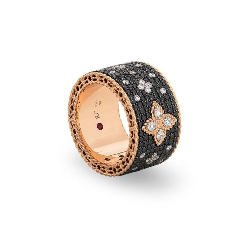 Venetian Princess Black & Colourless Diamond Ring (Rose Gold)